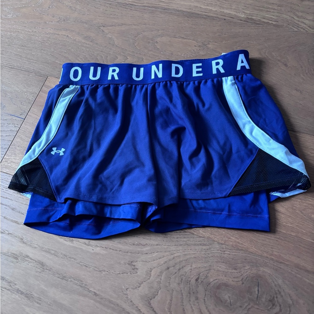 Under Armour Women's Navy and White Athletic Shorts